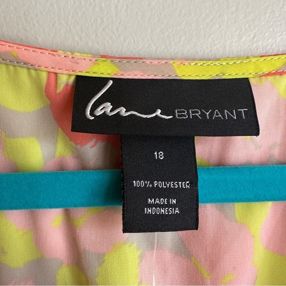 NWT Lane Bryant Tan Yellow and Pink Floral Tank Top 18 - Picture 3 of 9